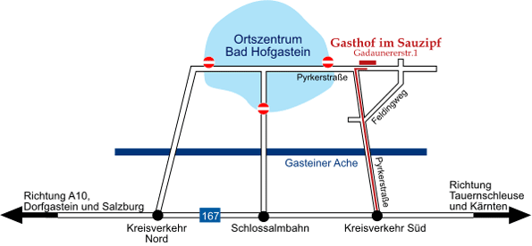 Anreise Übersicht Gasthof im Sauzipf